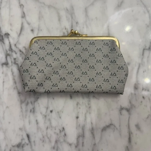 EXCELLENT Vintage 1970s VR Gray Patterned Clutch Coin Purse - Picture 5 of 6